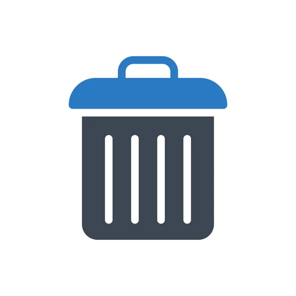 Trash Vector Glyph Color Icon — Stock Vector