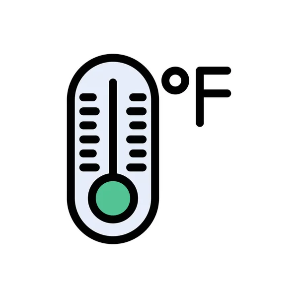 Temperatura Vetor Ícone Cor Plana — Vetor de Stock