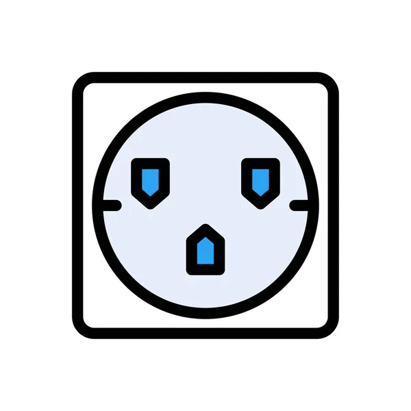 Vector Conector Icono Color Plano — Vector de stock