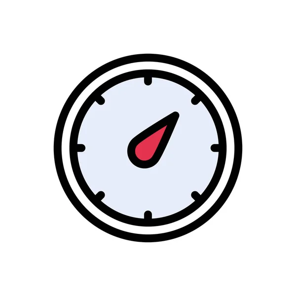 Gauge Vector Vlakke Kleur Pictogram — Stockvector