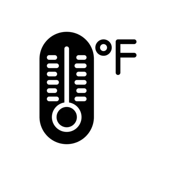 Temperatura Wektor Glif Płaska Ikona — Wektor stockowy