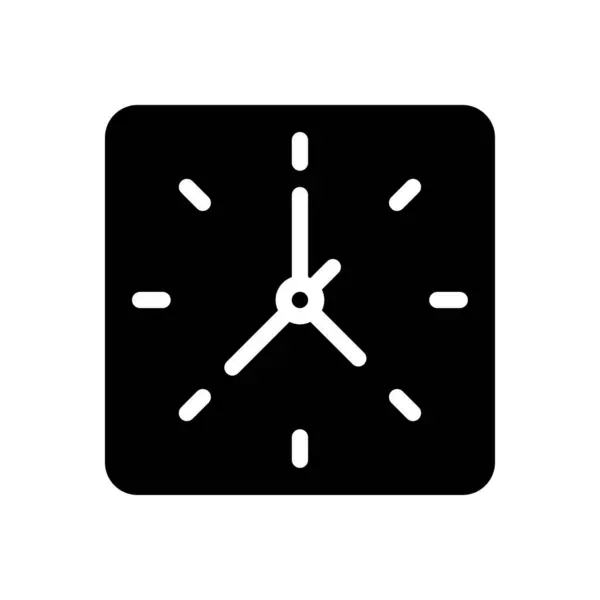 Reloj Vector Glifos Icono Plano — Archivo Imágenes Vectoriales