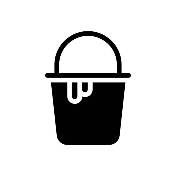 Bucket Vector Glyphs Flat Icon — Stock Vector