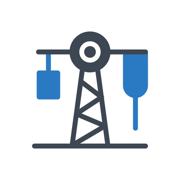 Refinaria Vetor Ícone Linha Fina —  Vetores de Stock
