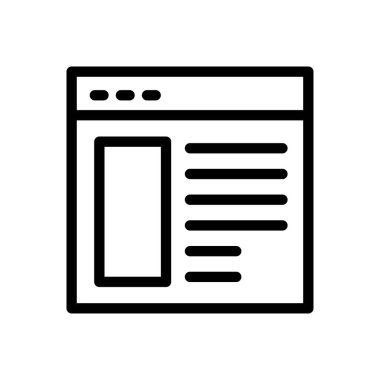 Web sayfası ince çizgi simgesi