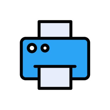 yazdırma vektörü düz renk simgesi