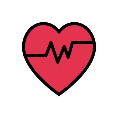 kalp vektörü düz renk simgesi