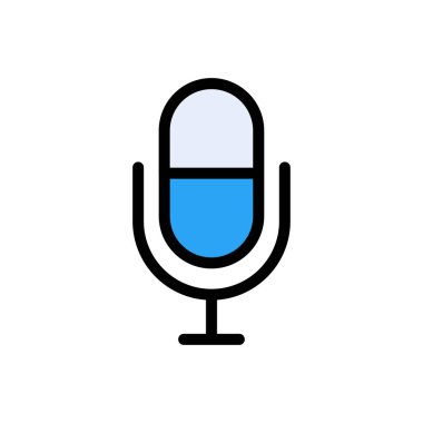 mikrofon vektörü düz renk simgesi