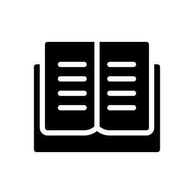 kitap vektörü glyph düz simgesi