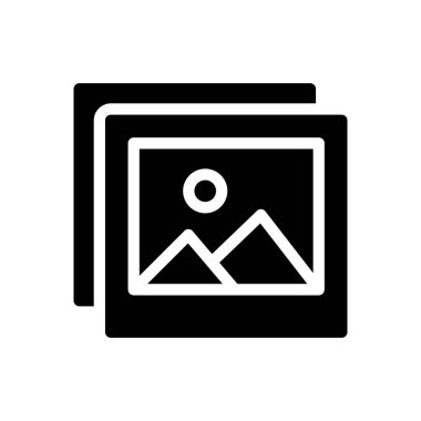 albüm vektörü glyph düz simgesi