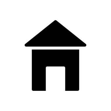 ev vektörü glyph düz simgesi