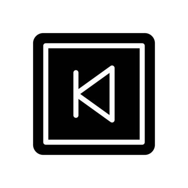 Önceki vektör glyph düz simgesi