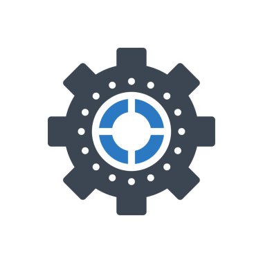 dişli vektör renk simgesi