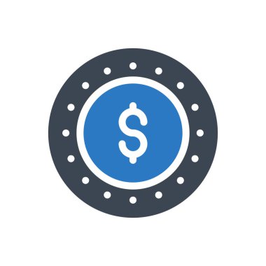 Bozuk para vektörü renk simgesi