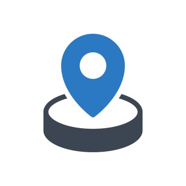 konum vektör renk simgesi