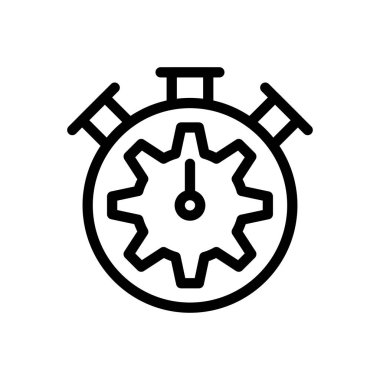 Bitiş süresi vektörü ince çizgi simgesi