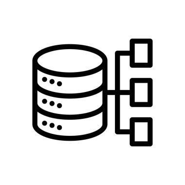 sunucu vektörü ince çizgi simgesi