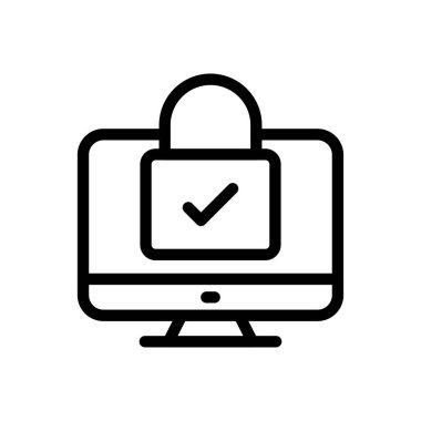 vektör ince çizgi simgesini kilitle