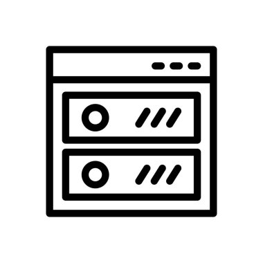 sunucu vektörü ince çizgi simgesi