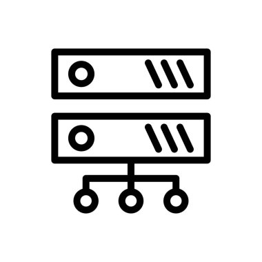 sunucu vektörü ince çizgi simgesi