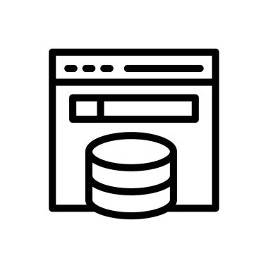 depolama vektörü ince çizgi simgesi