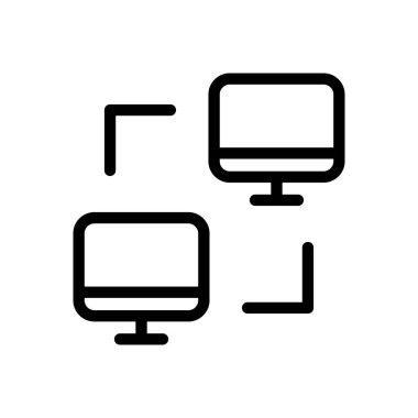 ağ vektörü ince çizgi simgesi