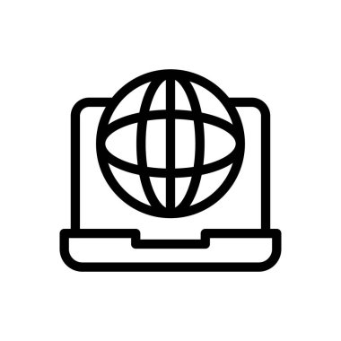 tarayıcı vektörü ince çizgi simgesi