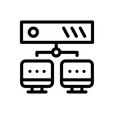 veritabanı vektörü ince çizgi simgesi