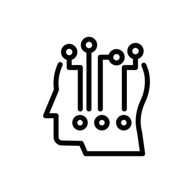 zeka vektörü ince çizgi simgesi