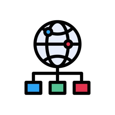 bağlantı vektörü düz renk simgesi