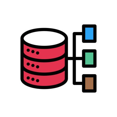 sunucu vektörü düz renk simgesi