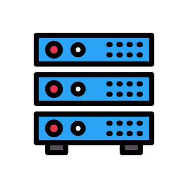 veritabanı vektörü düz renk simgesi