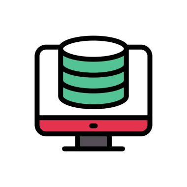 sunucu vektörü düz renk simgesi