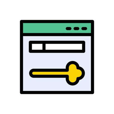 anahtar vektör düz renk simgesi