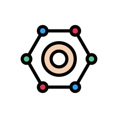 bağlantı vektörü düz renk simgesi