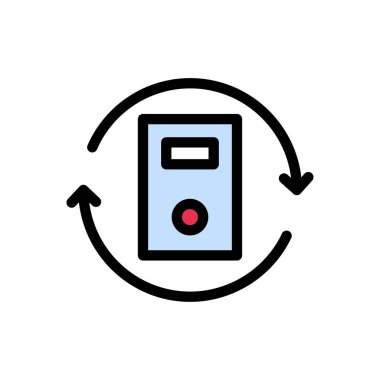 bilgisayar vektörü düz renk simgesi