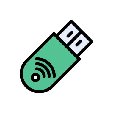 kablosuz vektör düz renk simgesi