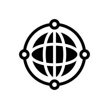 bağlantı vektörü glyph düz simgesi