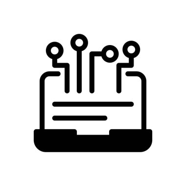 dizüstü bilgisayar vektörü glyph düz simgesi