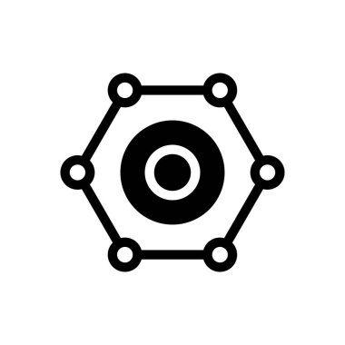 bağlantı vektörü glyph düz simgesi