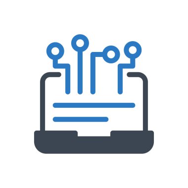 dizüstü bilgisayar vektörü renk simgesi