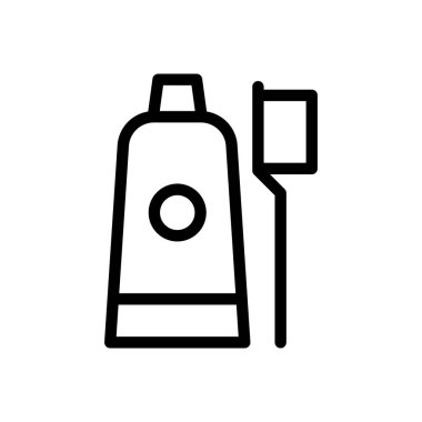 diş fırçası vektörü ince çizgi simgesi