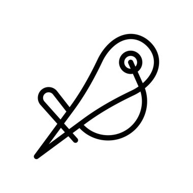 Dikiş vektörü ince çizgi simgesi