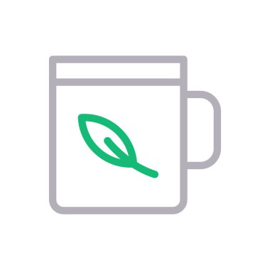 çay vektörü renk çizgisi simgesi