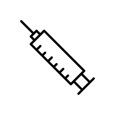 Şırınga vektörü ince çizgi simgesi