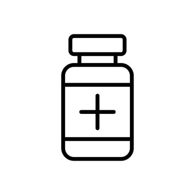 ilaç vektörü ince çizgi simgesi