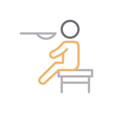 çocuklar vektör renk çizgisi simgesi