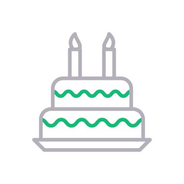doğum günü vektörü renk çizgisi simgesi