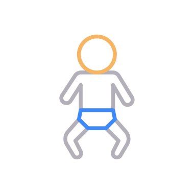 çocuk vektör renk çizgisi simgesi