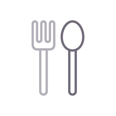 kaşık vektör renk çizgisi simgesi